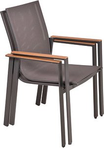 Thumbnail - Garden Pleasure Gartenstühle mit Armlehnen SILEA dunkelgrau, Metall, 2 St.