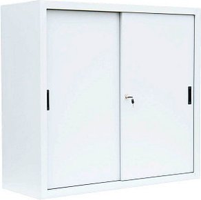 LÜLLMANN Schiebetürenschrank, 550147 signalweiß 2 Fachböden 120,0 x 45,0 x 109,0 cm