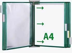 Thumbnail - tarifold Wand-Sichttafelsystem 427105 DIN A4 grün mit 10 St. Sichttafeln, 1 St.