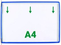 Thumbnail - tarifold Sichttafeln mit 5 Aufsteckreitern DIN A4 quer blau, Öffnung oben, 20 St.