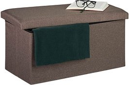 Thumbnail - relaxdays Sitztruhe 10031616_709 dunkelgrau Holz 76,5 cm