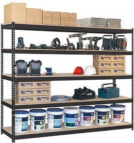 Simonrack Schwerlast-Weitspannregal SIMONFORTE CHIPBOARD 8425437102813 anthrazit 180,0 x 45,0 x 200,0 cm