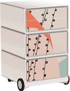 PAPERFLOW easyBox Colour Rollcontainer weiß, bunt 61061 4 Auszüge 39,0 x 43,6 x 64,2 cm