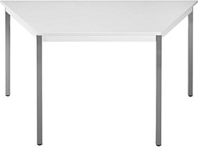 SODEMATUB Mehrzwecktisch lichtgrau, dunkelgrau Trapezform, Vierkantrohr grau, 70,0/140,0 x 70,0 x 74,0 cm