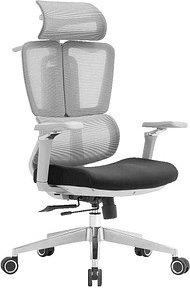 LÜLLMANN Bürostuhl, 210480 Stoff grau, Gestell alu