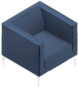 Quadrifoglio Besuchersessel Arte blau weiß Stoff 75,0 x 74,0 x 71,0 cm, 1 St.