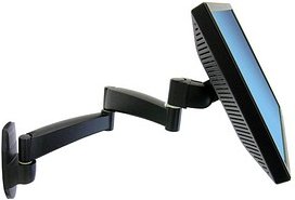 ergotron Monitor-Halterung Serie 200 mit 2 Auslegern 45-234-200 schwarz für 1 Monitor, Wandhalterung