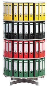 reef Ordnerdrehsäule hellgrau bis zu 96 Ordner, Etagen einzeln drehbar, H: 158,0 cm