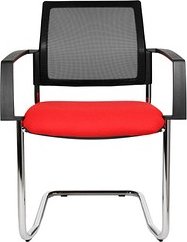 2 Topstar Besucherstühle BtoB 20 BB490A G210 rot, schwarz Stoff