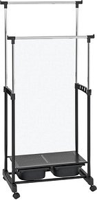 Thumbnail - HAKU Möbel Rollgarderobe 44577 schwarz Metall 71,0 x 105,0-160,0 cm
