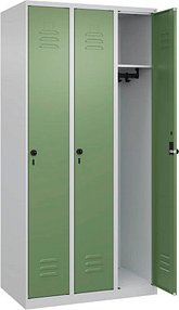 CP Spind Classic Plus lichtgrau, resedagrün 080000-30 S10006, 3 Schließfächer 90,0 x 50,0 x 185,0 cm