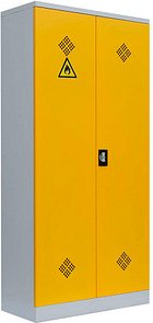 LÜLLMANN Umweltschrank 566256 rapsgelb, lichtgrau 4 Fachböden 91,6 x 42,2 x 195,0 cm, aufgebaut, 1 St.