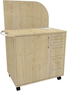 fm Oldenburg Bürowagen ahorn 3 Ebenen 124,0 x 64,2 x 150,0 cm