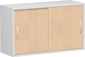 geramöbel Schiebetürenschrank Flex, S-312153-BL lichtgrau, buche 1 Fachboden 120,0 x 42,5 x 72,0 cm