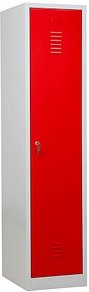 Gürkan Spind lichtgrau, feuerrot 104914, 1 Schließfach 40,0 x 50,0 x 180,0 cm