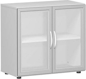 geramöbel Aktenschrank Flex, S-382800-GTL lichtgrau, Acrylglas satiniert 1 Fachboden 80,0 x 42,0 x 75,2 cm