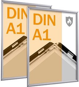 Thumbnail - SPRINTIS Brandschutz-Klapprahmen silber 59,4 x 84,1 cm, 2 St.