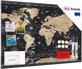 ALLboards Magnettafel 90,0 x 60,0 cm Weltkarte