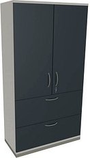 fm Aktenschrank Sidney, 4260429769872 weiß, lavagrau 2 Fachböden 100,0 x 44,2 x 186,9 cm