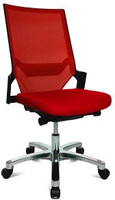 Topstar Bürostuhl Autosynchron®-1 Alu, AU1090 T31 Stoff rot, Gestell alu