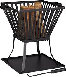 relaxdays Feuerkorb XL schwarz