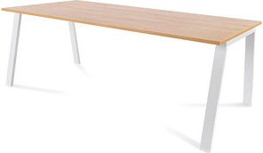 rocada BLANCA Schreibtisch eiche/weiß rechteckig, 4-Fuß-Gestell weiß 200,0 x 100,0 cm
