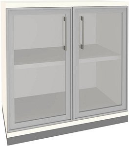 fm Aktenschrank Oldenburg, 4260672331901 weiß, Acrylglas klar 2 Fachböden 80,0 x 44,2 x 78,1 cm