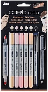 COPIC® Ciao 5+1 Porträtfarben Layoutmarker-Set farbsortiert 1,0 + 6,0 mm, 6 St.
