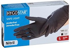 HYGOSTAR unisex Einmalhandschuhe SAFE LIGHT schwarz Größe S, 100 St.
