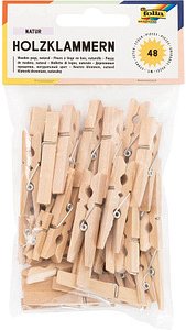 Thumbnail - folia Holzklammern natur, 48 St.