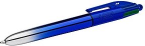 Thumbnail - BIC 4-Farben-Kugelschreiber 4-Colours Smooth Gradient metallic blau, Schreibfarbe: schwarz, blau, rot, grün, 1 St.