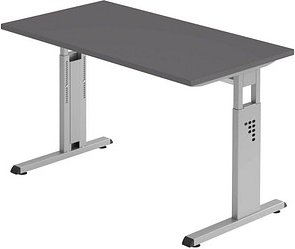 HAMMERBACHER OS612 Schreibtisch grafit rechteckig, C-Fuß-Gestell silber 120,0 x 67,2 cm