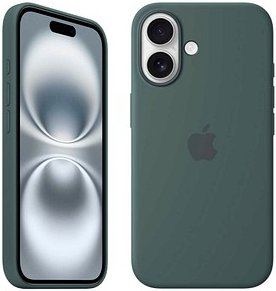 Apple Silikon Case mit MagSafe Handy-Cover für Apple iPhone 16 seegrün