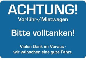 EICHNER Aufkleber Achtung! Bitte volltanken!, blau/weiß, 250 St.
