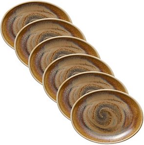 6 HEART & SOUL Servierplatten Perfect Match Cumin hellbraun 25,0 x 19,0 cm