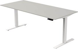 Kerkmann Move 3 elektrisch höhenverstellbarer Schreibtisch lichtgrau rechteckig, T-Fuß-Gestell weiß 180,0 x 80,0 cm