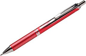 Pentel EnerGel BL407 Gelschreiber rot/silber 0,35 mm, Schreibfarbe: schwarz, 1 St.