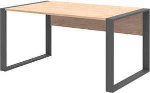 röhr direct.office Schreibtisch hickory rechteckig, Kufen-Gestell grau 150,0 x 80,0 cm