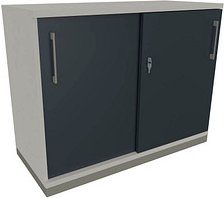 fm Schiebetürenschrank Oldenburg, 4260649683163 weiß, lavagrau 1 Fachboden 100,0 x 44,2 x 78,1 cm