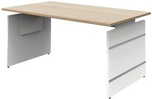 Thumbnail - Kerkmann Priola höhenverstellbarer Schreibtisch ahorn rechteckig, Wangen-Gestell weiß 160,0 x 80,0 cm