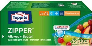 Thumbnail - Toppits Gefrierbeutel ZIPPER 1,0 l, 28 St.
