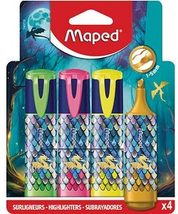 maped DRAGON Textmarker farbsortiert, 4 St.