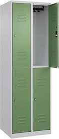 CP Spind Classic Plus lichtgrau, resedagrün 080300-20 S10042, 4 Schließfächer 60,0 x 50,0 x 185,0 cm