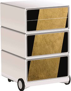 PAPERFLOW easyBox Classic Chic Rollcontainer weiß, bunt 4 Auszüge 39,0 x 43,6 x 64,2 cm