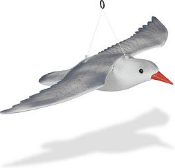 relaxdays Vogelschreck Möwe fliegend grau 59,0 x 41,0 x 22,0 cm, 1 St.