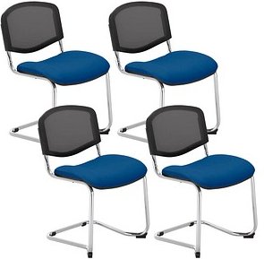 4 Nowy Styl Besucherstuhl Iso Ergo Mesh blau Stoff
