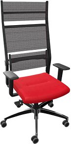 Dauphin Bürostuhl Lordo Stoff rot, Gestell alu