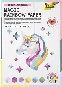 folia Tonpapier Magic Rainbow Paper farbsortiert 120 / 250 g/qm 12 Blatt