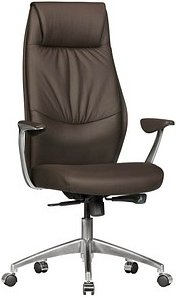AMSTYLE XXL Chefsessel, SPM1.146 Leder braun, Gestell silber