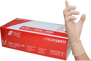 Thumbnail - NITRAS MEDICAL unisex Einmalhandschuhe IDEAL CARE weiß Größe M, 100 St.